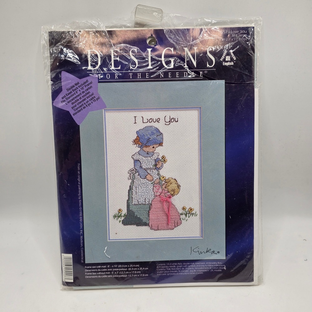 Designs For The Needle Cross Stitch Kit Kinka I Love You Mother Child Vintage